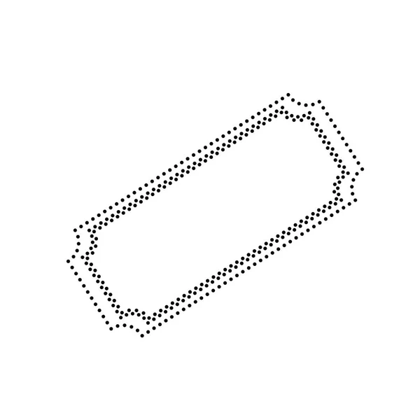 Ticketschild-Illustration. Vektor. schwarz gepunktetes Symbol auf weißem Bac — Stockvektor
