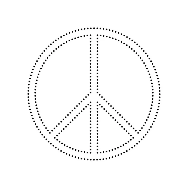 Peace sign illusztráció. Vektor. Fekete pöttyös ikonra a fehér fonákkal — Stock Vector