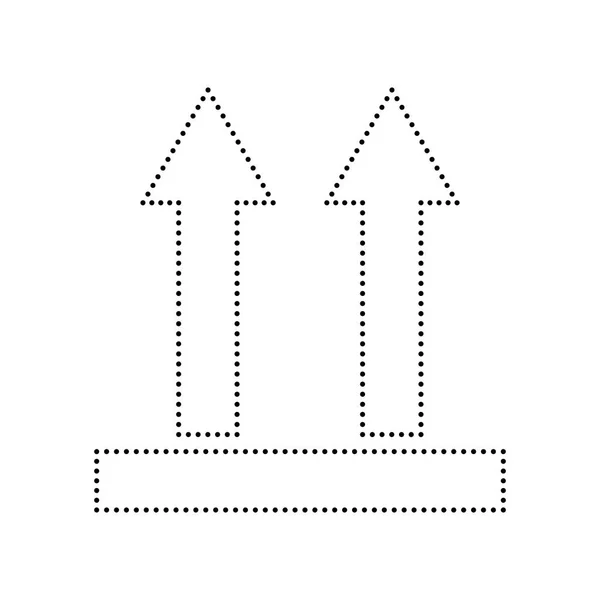 Logistisches Zeichen von Pfeilen. Vektor. schwarz gepunktetes Symbol auf weißem Rücken — Stockvektor