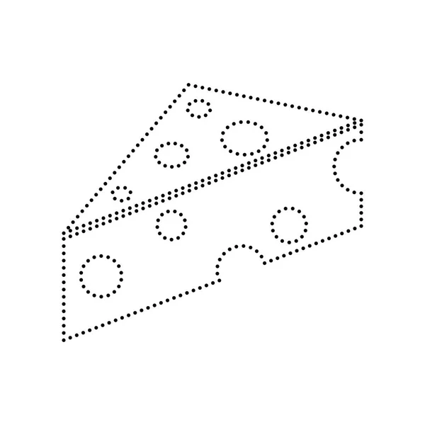Signo de queso Maasdam. Vector. Icono de puntos negros en el fondo blanco — Archivo Imágenes Vectoriales