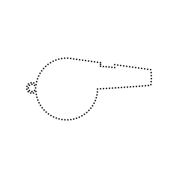 Знак свистка. Вектор. Чорна плямиста піктограма на білому тлі. Ізо — стоковий вектор