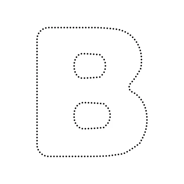 Lettre B signe élément de modèle de conception. Vecteur. Icône pointillée noire — Image vectorielle
