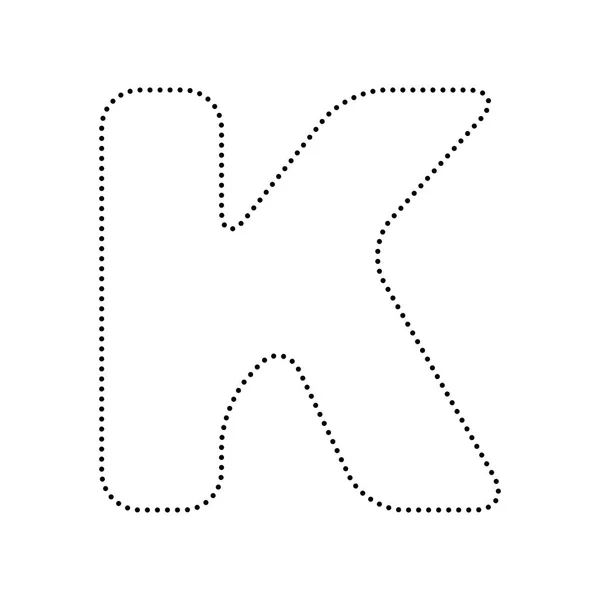 Harf K işareti şablon öğesi tasarım. Vektör. Siyah noktalı simgesi — Stok Vektör