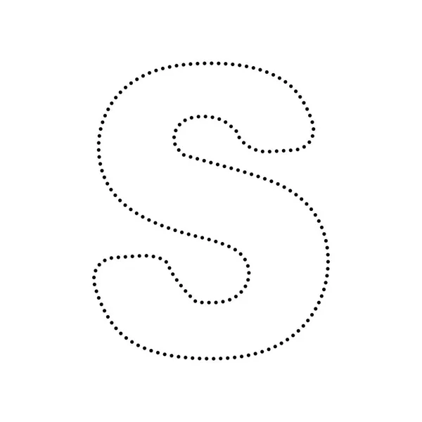 Letra S elemento plantilla de diseño de signo. Vector. Icono de puntos negros — Vector de stock