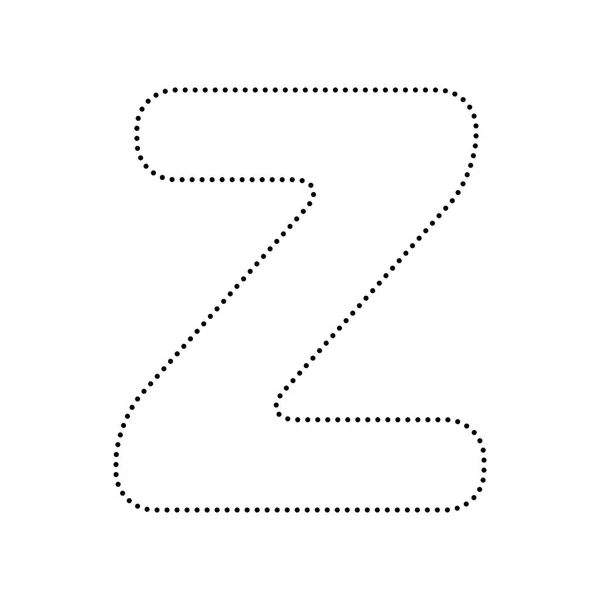 Lettre Z signe élément de modèle de conception. Vecteur. Icône pointillée noire — Image vectorielle