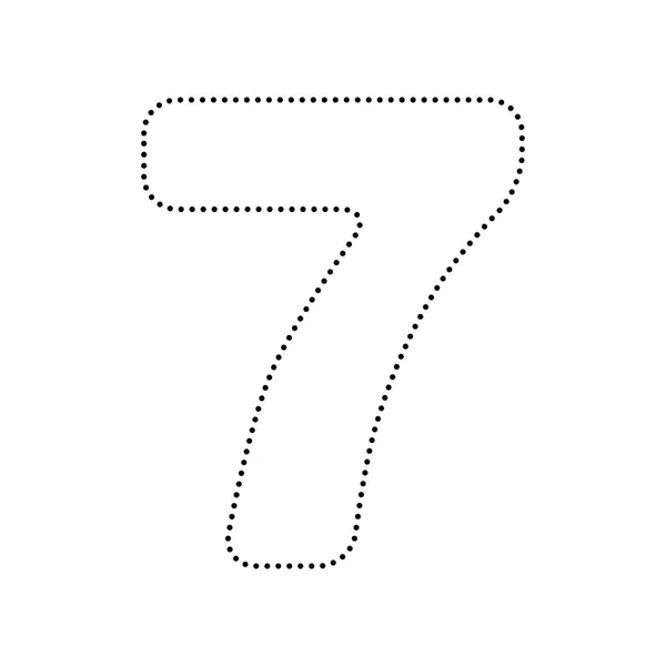 숫자 7 서명 디자인 서식 파일 요소입니다. 벡터입니다. 검은 점선된 아이콘 — 스톡 벡터