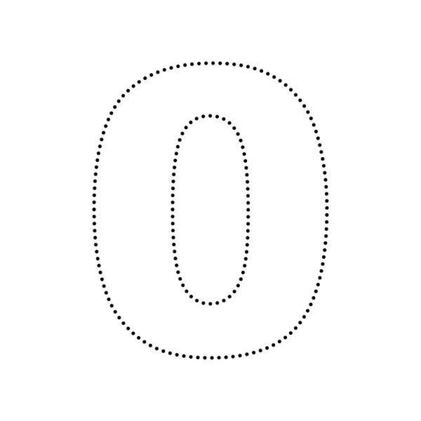 Número 0 elemento de plantilla de diseño de signo. Vector. Icono de puntos negros — Vector de stock