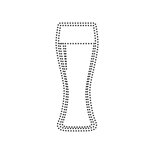 Panneau en verre de bière. Vecteur. Icône pointillée noire sur fond blanc . — Image vectorielle