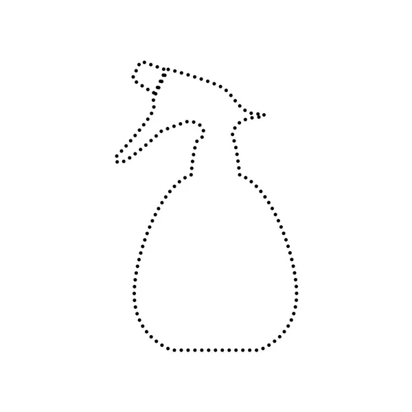 Botella de spray para señal de limpieza. Vector. Icono de puntos negros en whi — Archivo Imágenes Vectoriales