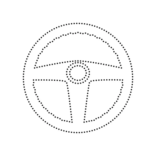 Autofahrerschild. Vektor. schwarz gepunktetes Symbol auf weißem Hintergrund. isoliert. — Stockvektor