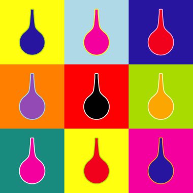 Lavman işareti. Vektör. Popüler sanat tarzı renkli simgeler ile 3 renk ayarla.