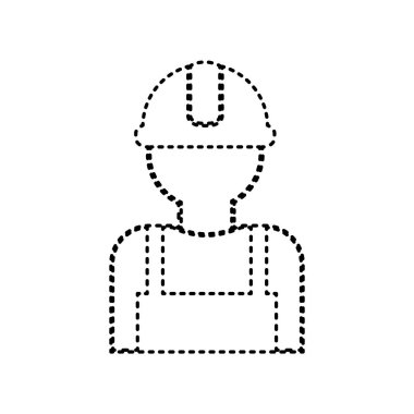 İşçi işareti. Vektör. Beyaz arka planda siyah kesik simgesi. İzole.