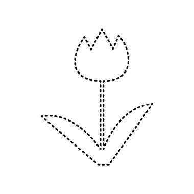 Lale işareti. Vektör. Beyaz arka planda siyah kesik simgesi. İzole.