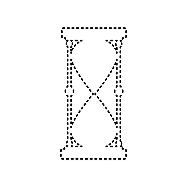 Signo de reloj de arena ilustración. Vector. Icono de rayas negras sobre fondo blanco. Aislado . — Vector de stock