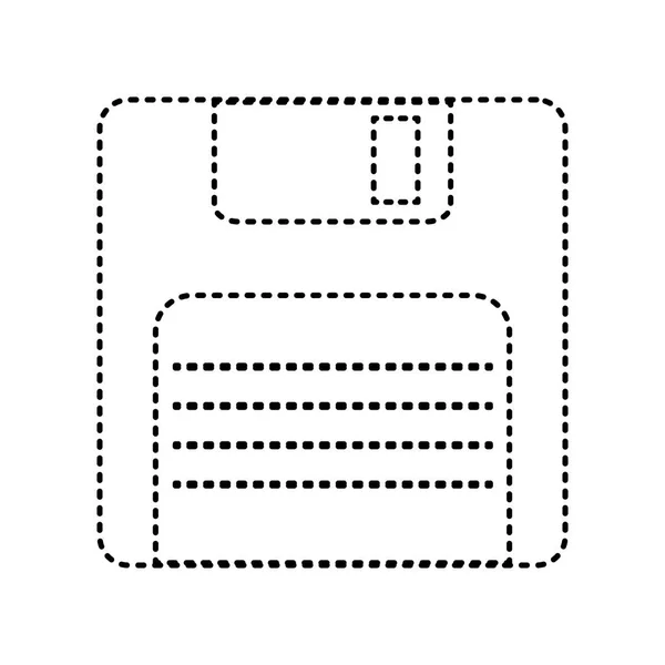 Signo de disquete. Vector. Icono de rayas negras sobre fondo blanco. Aislado . — Vector de stock