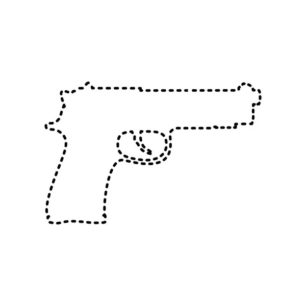 Signo de pistola ilustración. Vector. Icono de rayas negras sobre fondo blanco. Aislado . — Archivo Imágenes Vectoriales