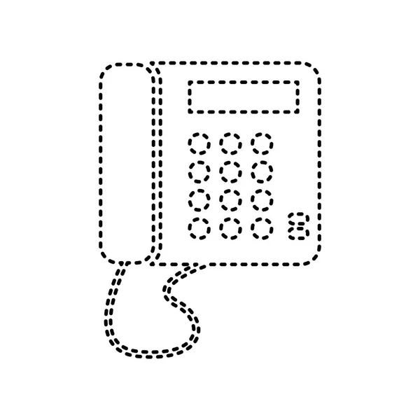 Señal de comunicación o teléfono. Vector. Icono de rayas negras sobre fondo blanco. Aislado . — Vector de stock