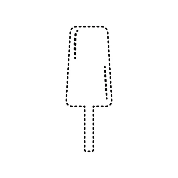 Ice Cream tecken. Vektor. Svart streckad ikonen på vit bakgrund. Isolerade. — Stock vektor