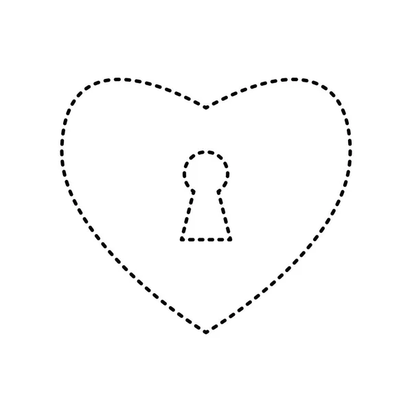 Signo de bloqueo del corazón. Vector. Icono de rayas negras sobre fondo blanco. Aislado . — Archivo Imágenes Vectoriales