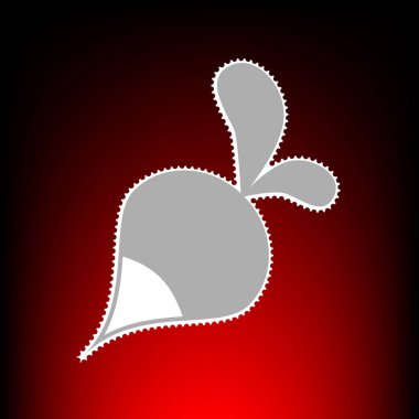 Turp basit kayıt. Posta pulu veya eski fotoğraf stil kırmızı-siyah degrade arka plan üzerinde.