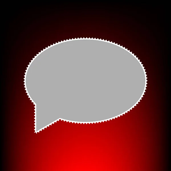 Icône bulle vocale. Timbre-poste ou ancien style photo sur fond dégradé rouge-noir . — Image vectorielle