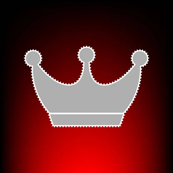 Segno della corona reale. Timbro postale o vecchio stile fotografico su sfondo sfumato rosso-nero . — Vettoriale Stock