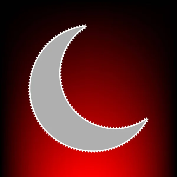 Иллюстрация лунного знака. Почтовая марка или старый стиль фотографии на красно-черном градиентном фоне . — стоковый вектор