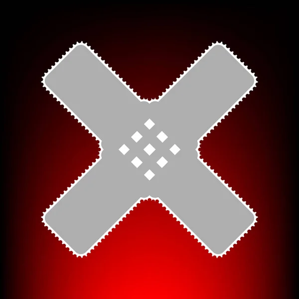 Stöd klistermärke skylt. Frimärke eller gamla foto stil på röd-svart lutning bakgrund. — Stock vektor