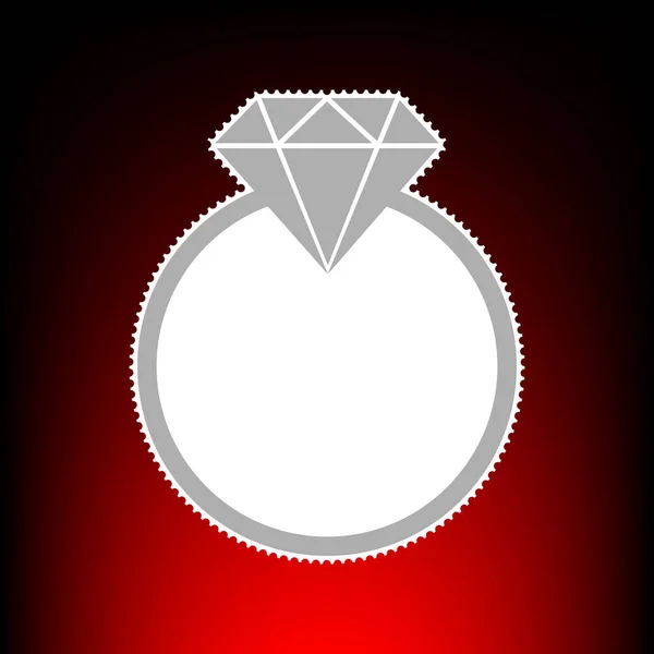 Diamond tecken illustration. Frimärke eller gamla foto stil på röd-svart lutning bakgrund. — Stock vektor