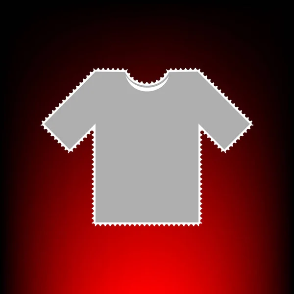 Ilustración del signo de camiseta. Sello postal o estilo fotográfico antiguo sobre fondo degradado rojo-negro . — Vector de stock