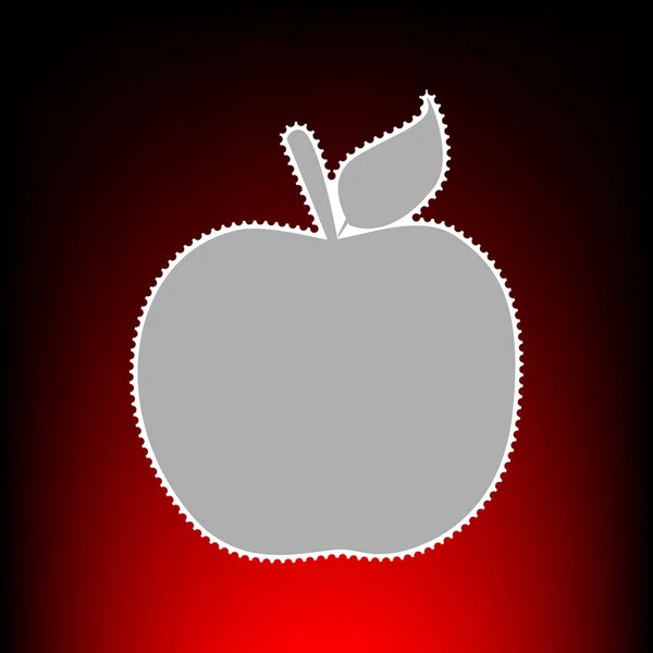 Ilustración del signo de Apple. Sello postal o estilo fotográfico antiguo sobre fondo degradado rojo-negro . — Vector de stock