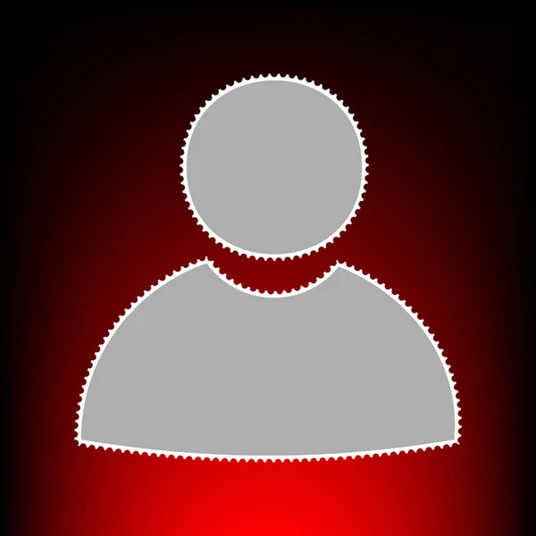 Illustration du signe utilisateur. Timbre-poste ou ancien style photo sur fond dégradé rouge-noir . — Image vectorielle