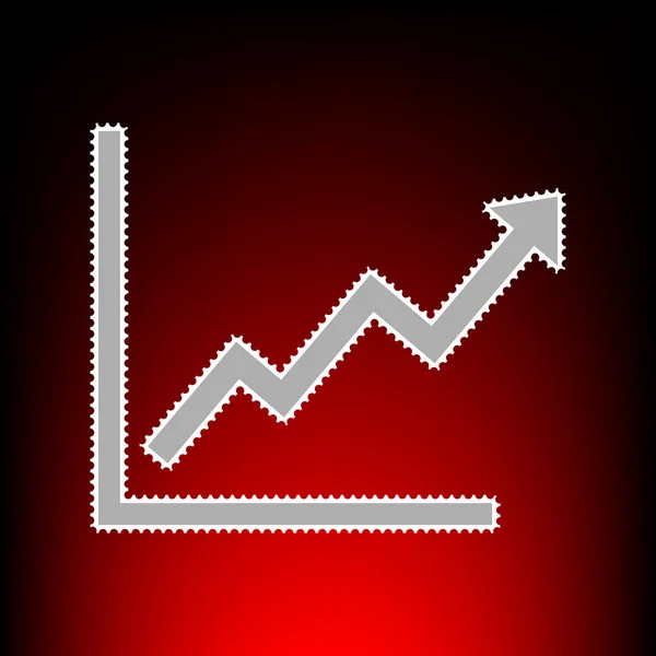Выращивание графического знака. Почтовая марка или старый стиль фотографии на красно-черном градиентном фоне . — стоковый вектор