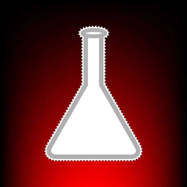 Conical Flask-skilt. Postage-stempel eller gammel bildestil i rød-svart gradient bakgrunn . – stockvektor