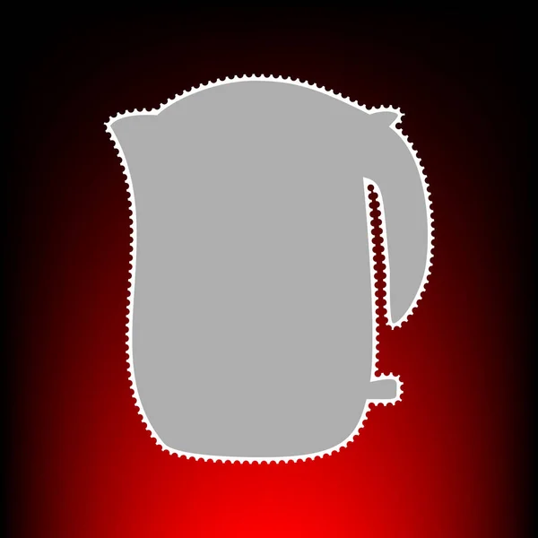 Електричний чайник. Поштова марка або старий стиль фотографії на червоно-чорному градієнтному фоні . — стоковий вектор