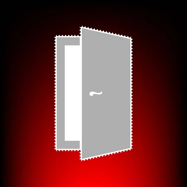 Illustration de panneau de porte. Timbre-poste ou ancien style photo sur fond dégradé rouge-noir . — Image vectorielle
