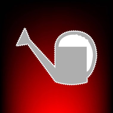 Sulama işareti. Posta pulu veya eski fotoğraf stil kırmızı-siyah degrade arka plan üzerinde.