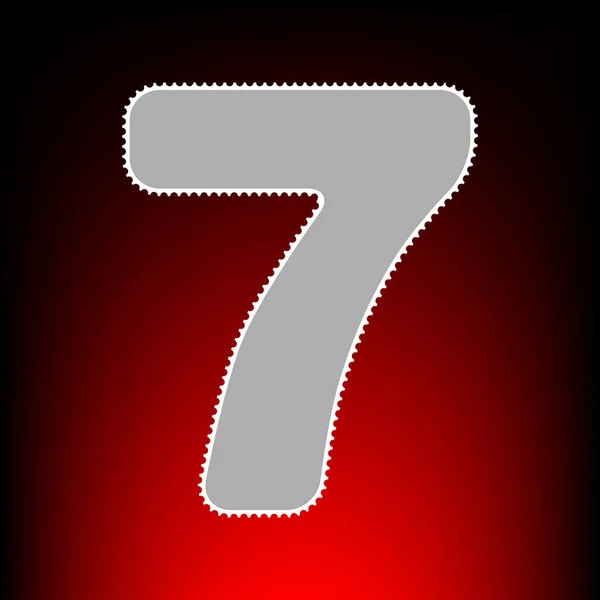 Numer 7 znak projekt szablonu elementu. Stary styl zdjęcie na czerwono czarne tło gradientowe lub znaczek. — Wektor stockowy