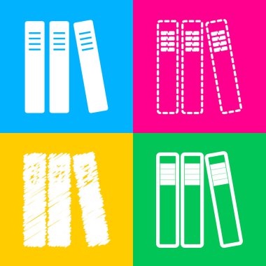 Bağlayıcılar, office klasör simgesini satır. Dört renk kareler simgesine dört stilleri.