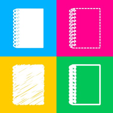 Defter basit kayıt. Dört renk kareler simgesine dört stilleri.