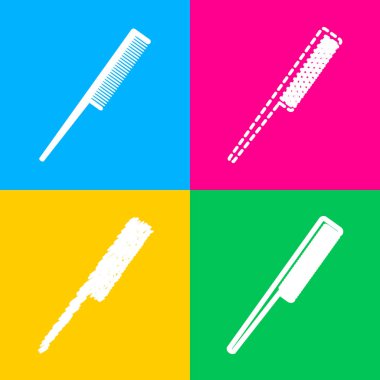 İşareti tarak. Dört renk kareler simgesine dört stilleri.