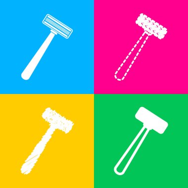 Emanet jilet işareti. Dört renk kareler simgesine dört stilleri.