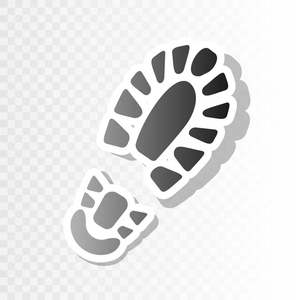 Footprint boot sign. Vector. New year blackish icon on transparent background with transition. — Stock Vector