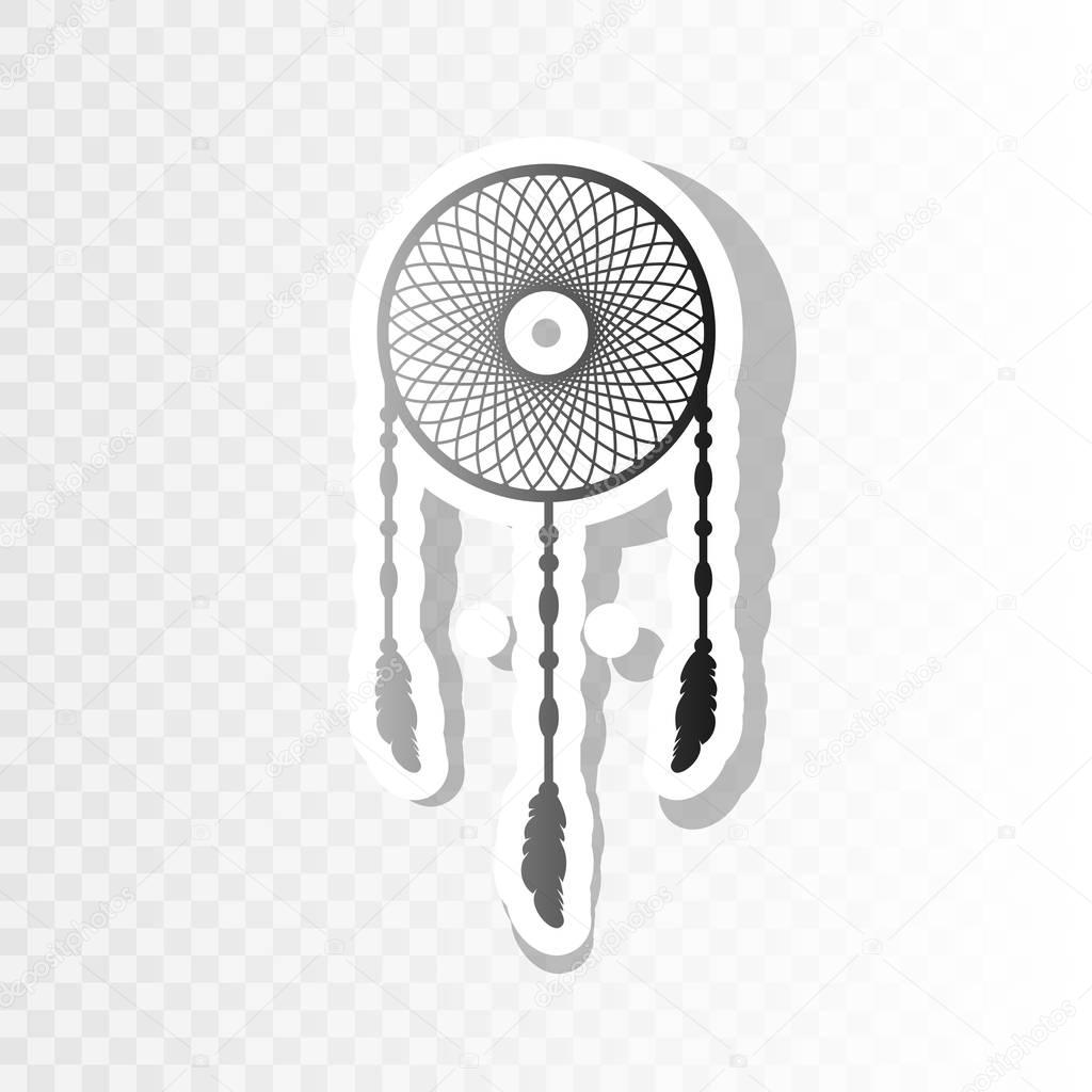 Dream catcher sign. Vector. New year blackish icon on transparent background with transition.