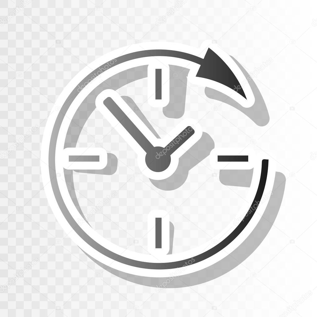 Service and support for customers around the clock and 24 hours. Vector. New year blackish icon on transparent background with transition.