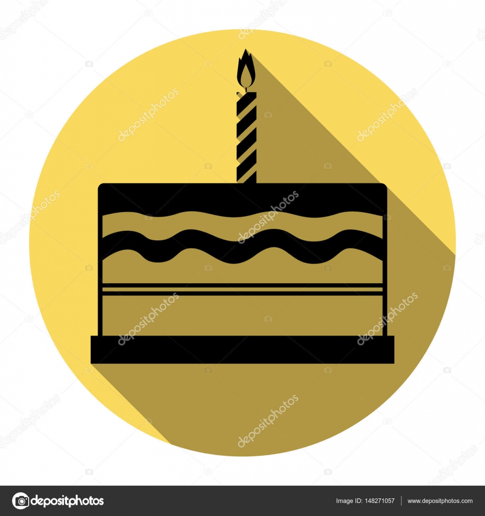 gelbes kuchendesign logos, geburtstag kuchen zeichen. vektor. flache schwarze symbol mit, Design ideen