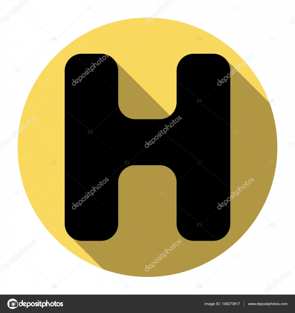 Letter H Sign Design Template Element Vector Flat Black Icon With