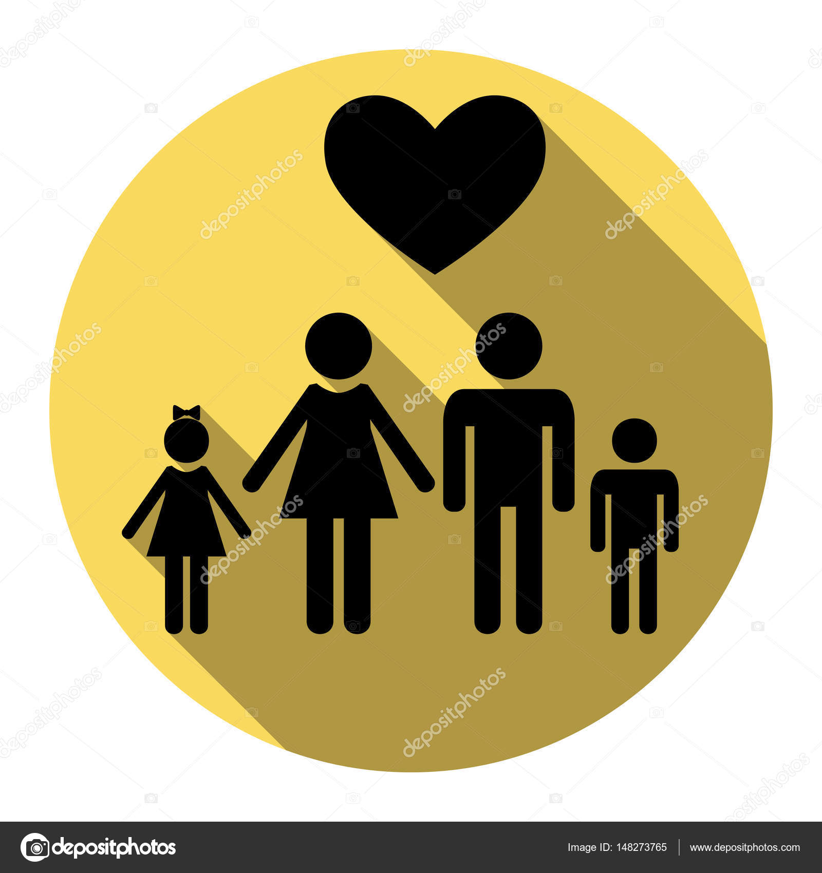  Family symbol  with heart Husband and wife are kept 