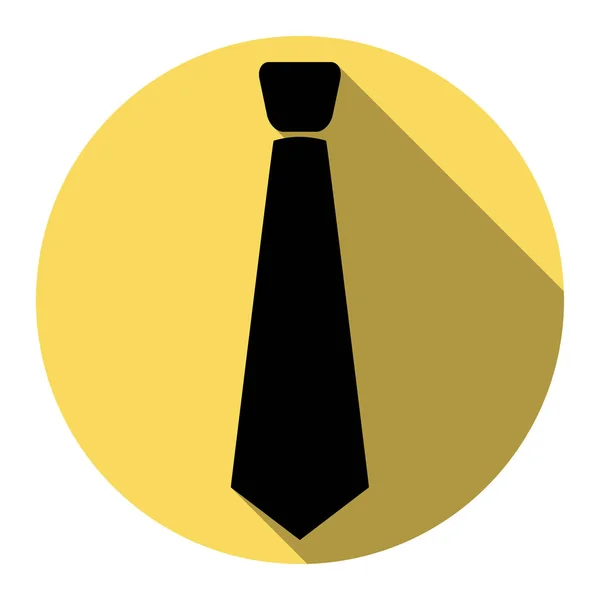 Привязка знака. Вектор. Плоская черная икона с плоской тенью на королевском желтом круге с белым фоном. Isolated . — стоковый вектор