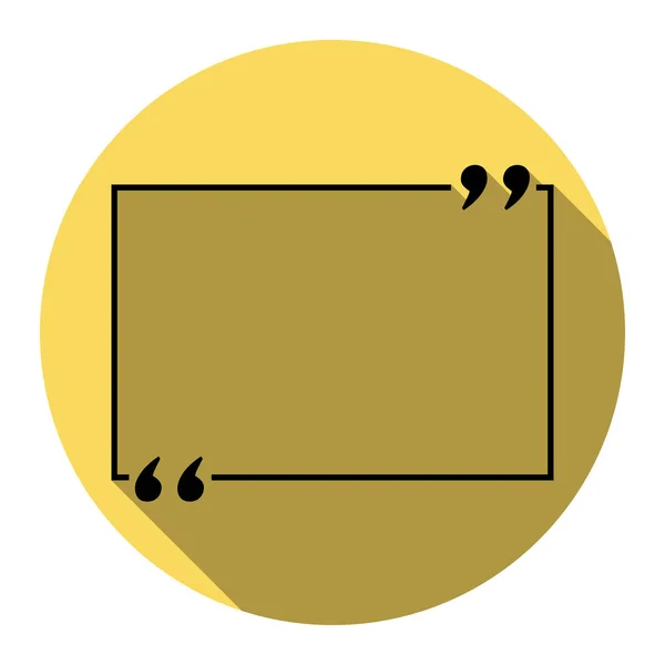 Signo de texto. Vector. Icono plano negro con sombra plana en círculo amarillo real con fondo blanco. Aislado . — Vector de stock